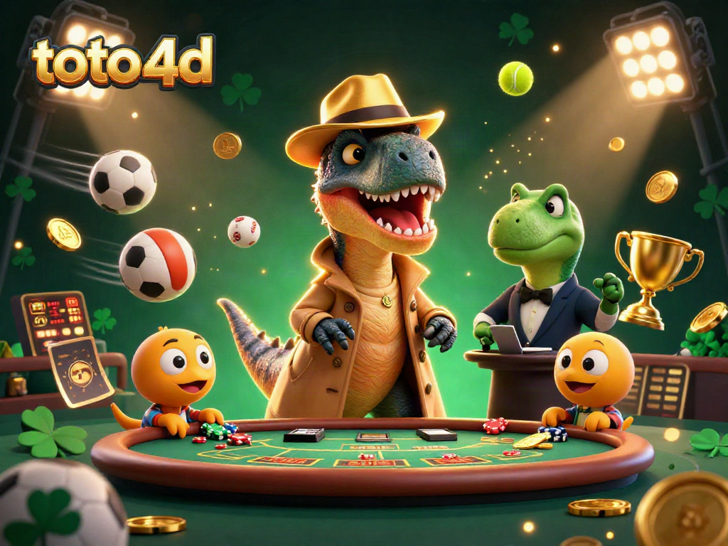 Experience the excitement of toto 4d with exhilarating game elements in this vibrant casino scene.
