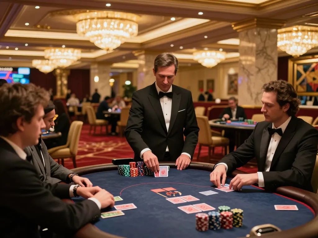 Experience high-stakes poker in a luxurious VIP gaming area at W4U casino.