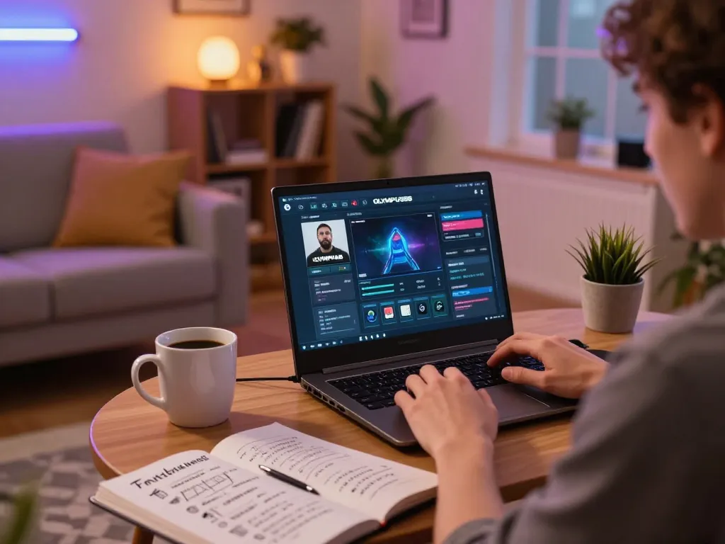 Engaging in online gaming on OLYMPUS88 with a cozy setup showcasing strategies and comfort