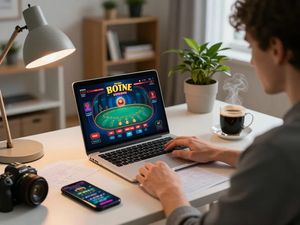 Engage with online gaming on link slot while playing blackjack at home with focus on strategy.