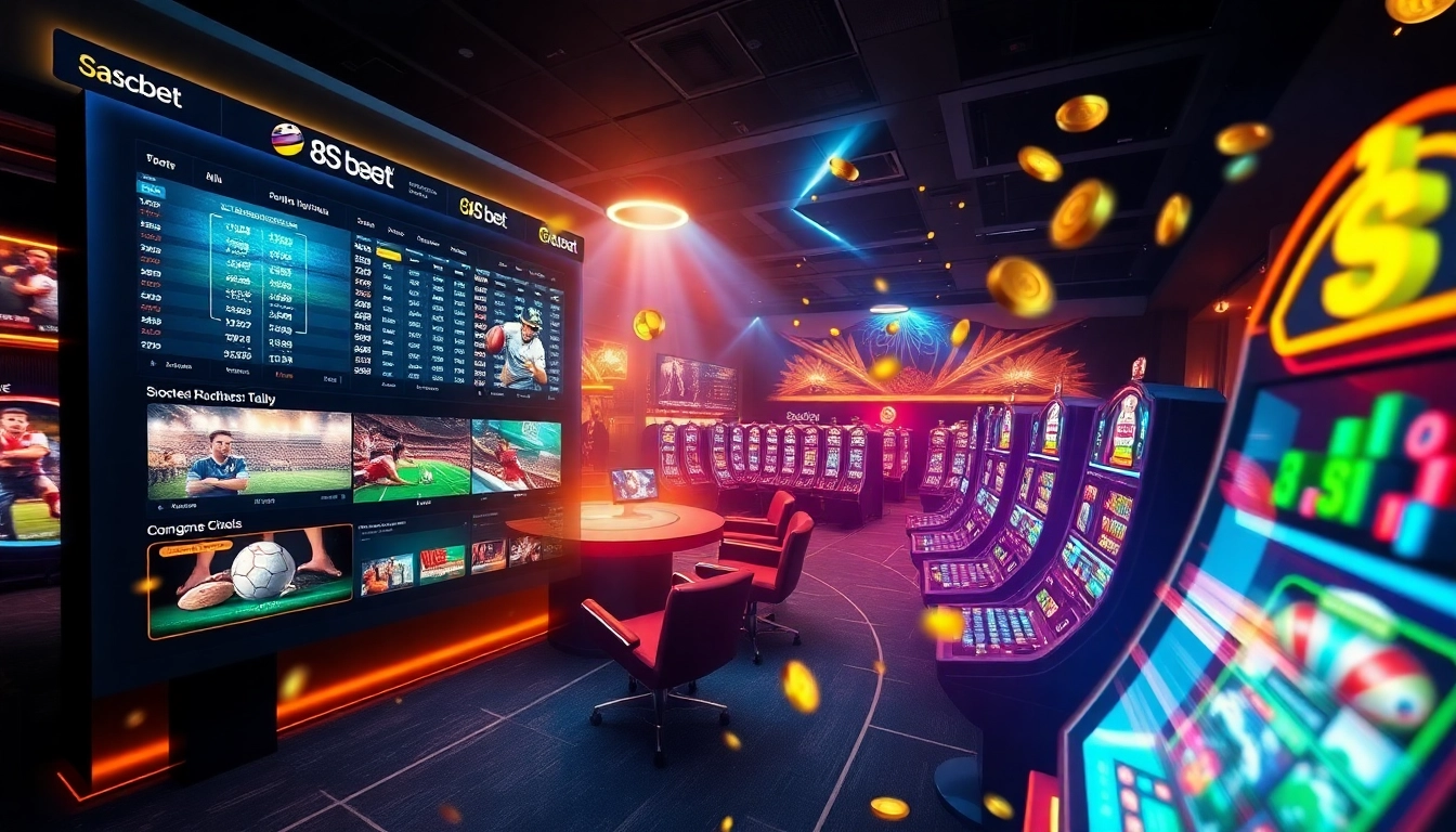8s bet online betting interface showcasing sports and casino games with vibrant colors and dynamic elements.