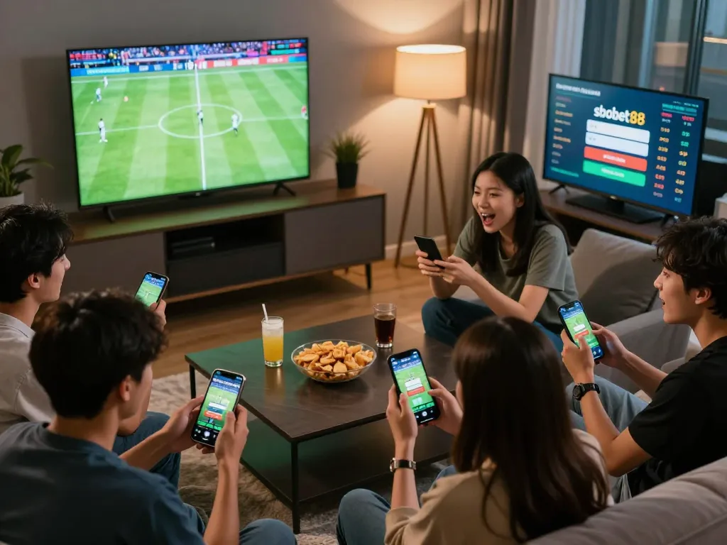Sweating the sbobet88 login while friends place sports bets during an exhilarating live match.