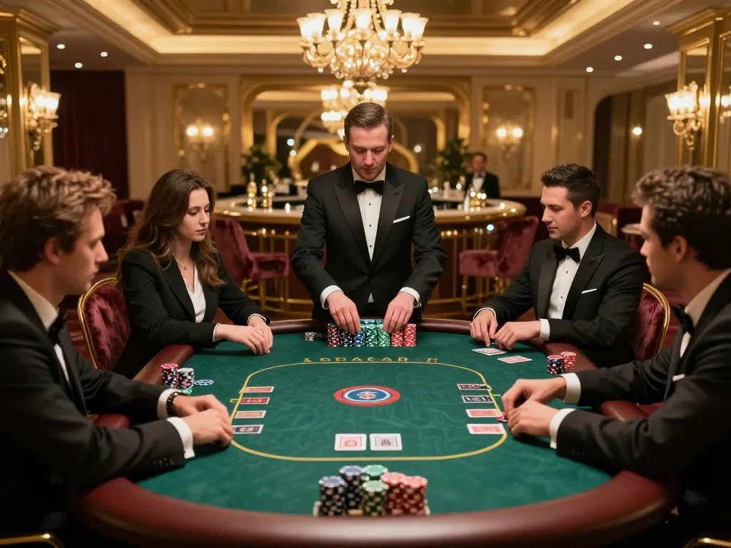 Players engage in high-stakes poker in a luxurious VIP area, showcasing hytw3339 excitement and strategy.