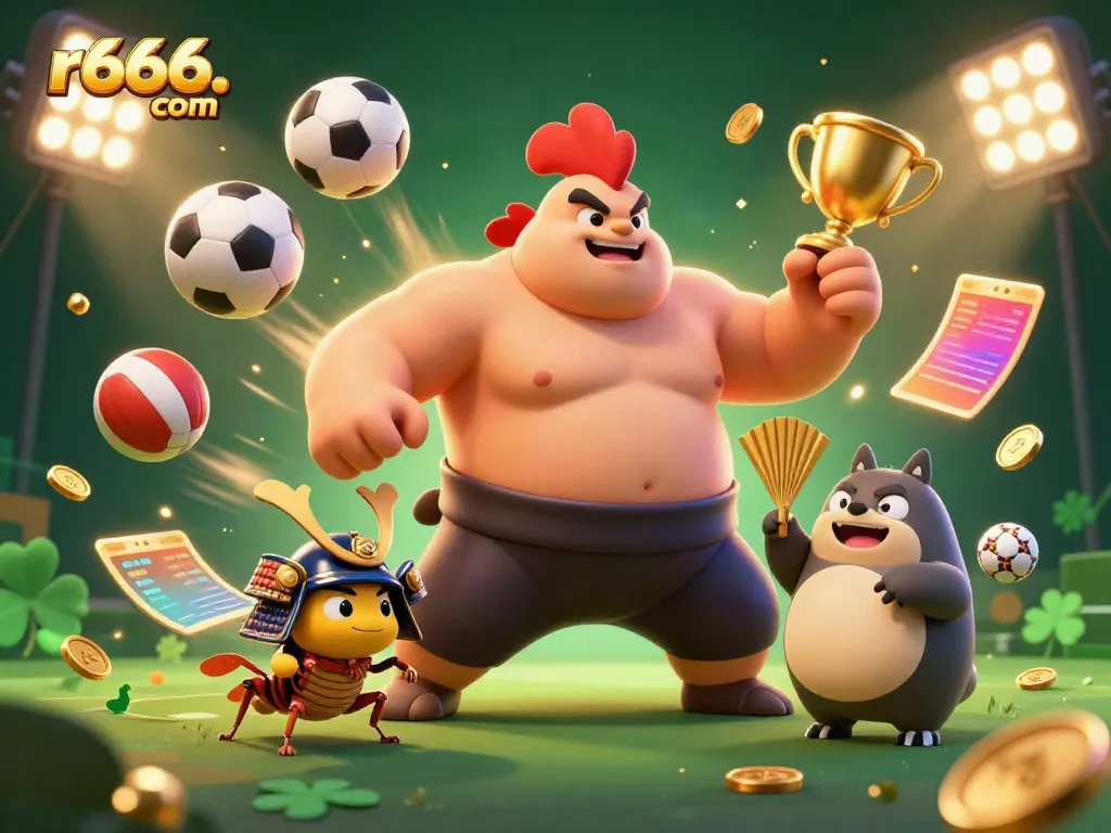 Experience thrilling gaming with characters at r666. com in this dynamic casino illustration.