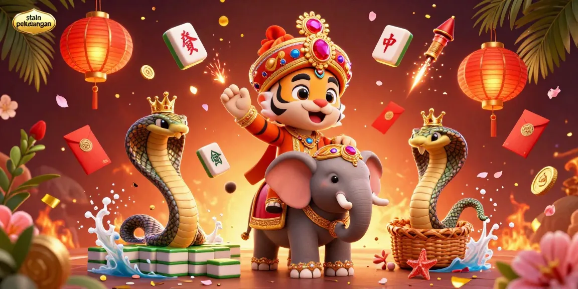 Experience thrilling action at stain pekalongan with a vibrant 3D illustration of a mahajana riding an elephant.