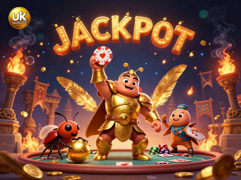 Experience big wins at uk credit card casinos with a winning hero celebrating at the poker table.