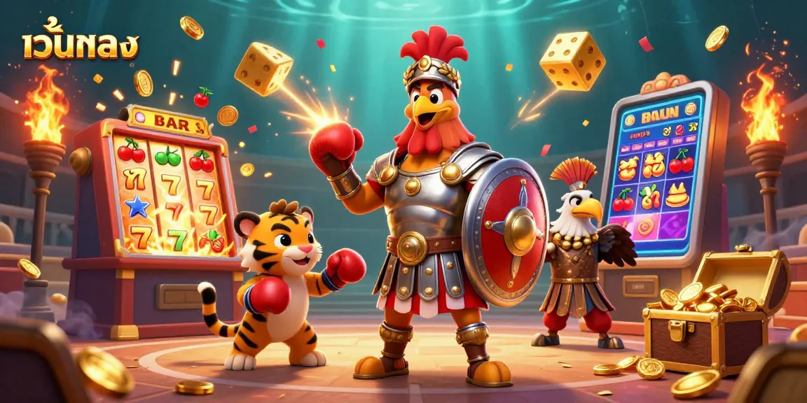 Experience exciting เว็บตรง slots and jackpots in this vibrant 3D casino illustration.