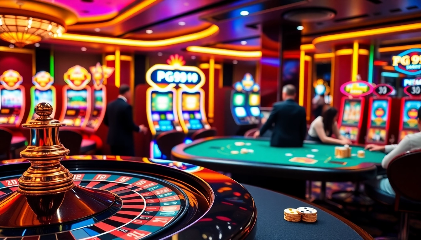 Experience the thrill at PG 99 with lively poker games and roulette action.