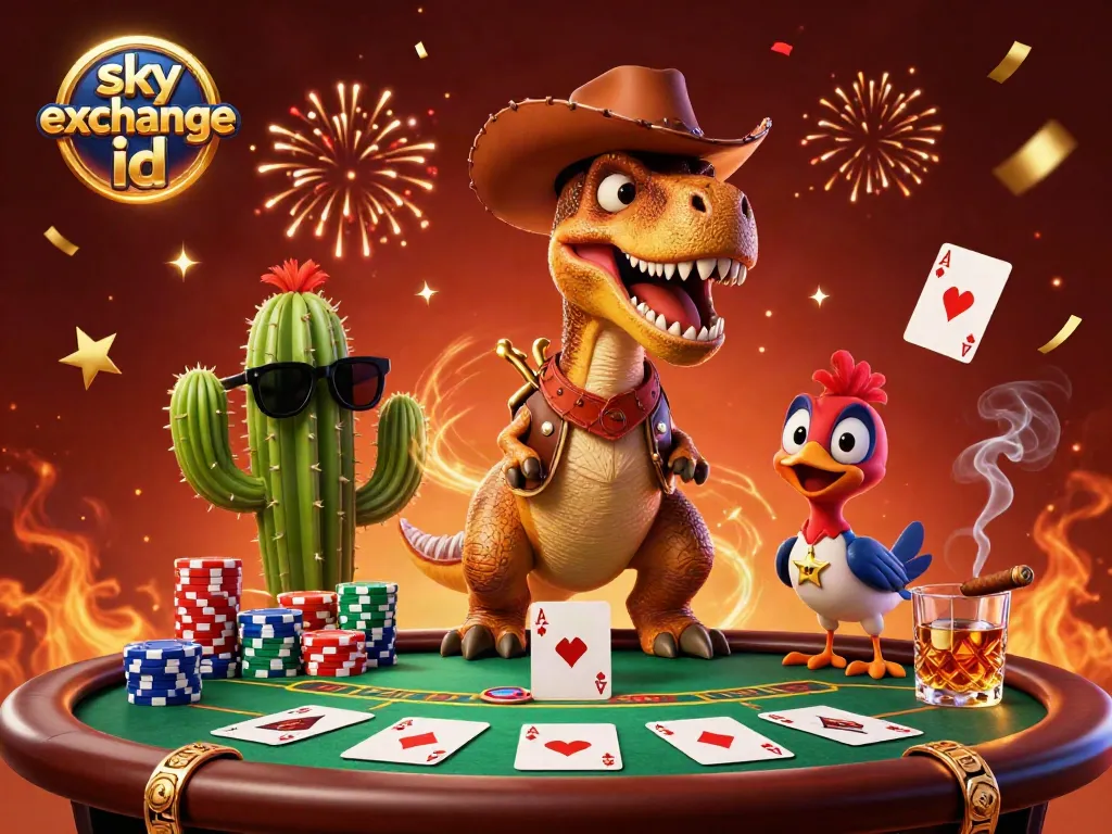 Experience thrilling betting action with the sky exchange id in this vibrant 3D casino scene.
