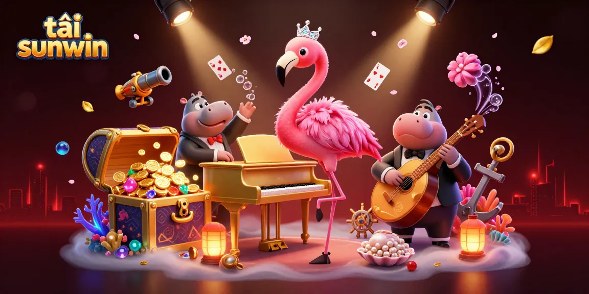 Play thrilling games and experience the excitement with tải sunwin at this vibrant casino scene filled with action!