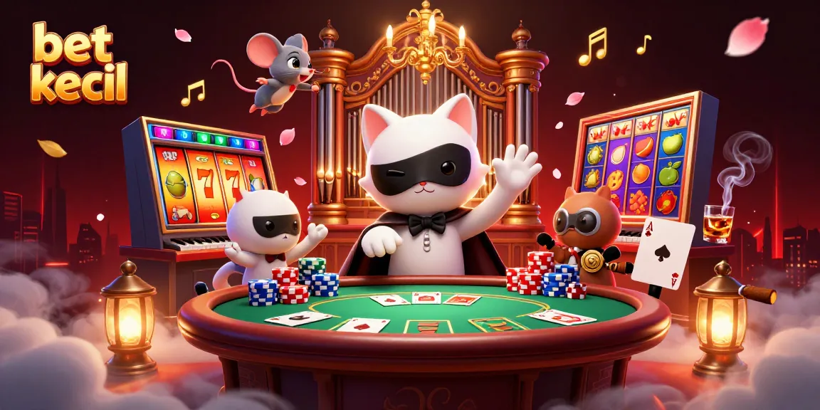 Engage with bet kecil slots in a vibrant casino scene featuring classic characters and dynamic game elements.