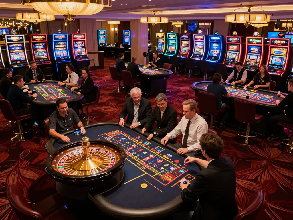 Experience the vibrant casino atmosphere at bet88 with players engaged in thrilling games like roulette.