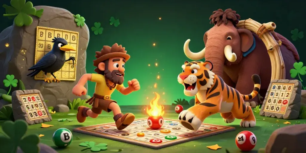 Join the fun at Bingo 101 with this vibrant 3D cartoon illustration showcasing bingo excitement and thrills.