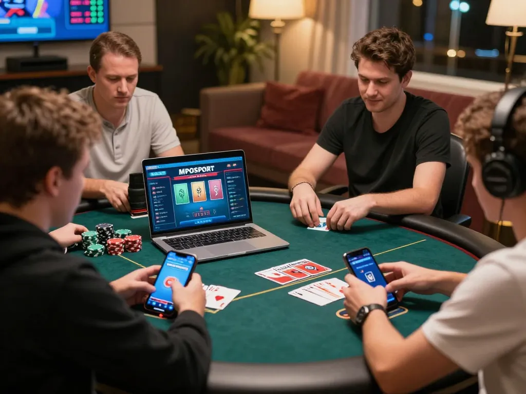 Online poker excitement with MPOSPORT interface displayed on devices at digitalgamesprices.com/xboxone.html