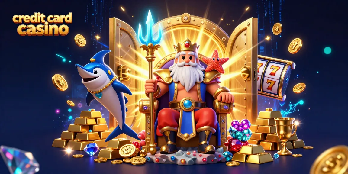 Experience the thrilling world of credit card casinos with vibrant cartoon characters and treasures galore.