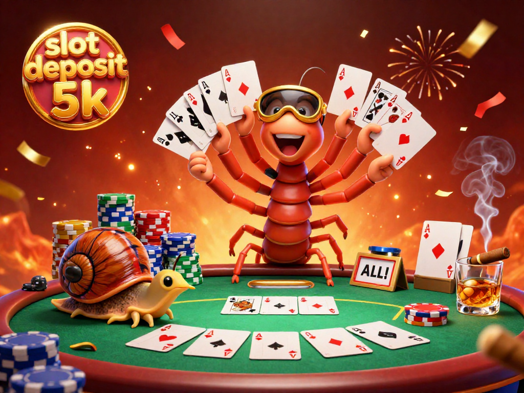 Experience the excitement of slot deposit 5k as colorful dealers and high rollers engage at the casino.