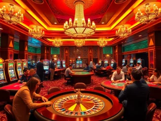 Experience the excitement of gaming at trang chủ rr88, showcasing vibrant casino tables and joyful players.